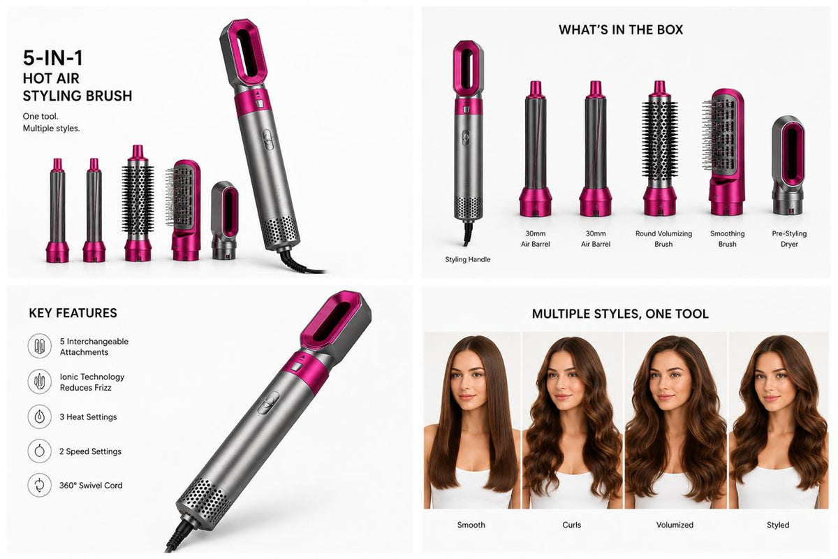 5-in-1 Hot Hair Styling Brush